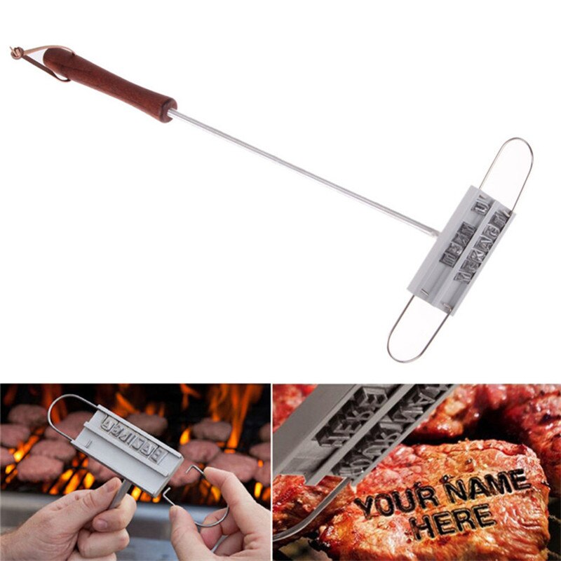 43cm bbq branding jern bogstaver gør-det-selv bogstav trykt bøf kød grill gaffel bagning madlavning grill ovn handsker grill tilbehør