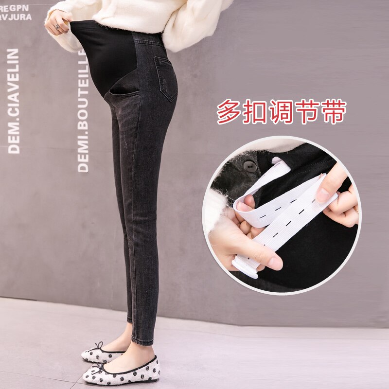 Zwangere vrouwen jeans hoge taille buik slank en dun zwangerschap cowboy zwangere vrouw capri-broek zwangerschapskleding pantsnk 017