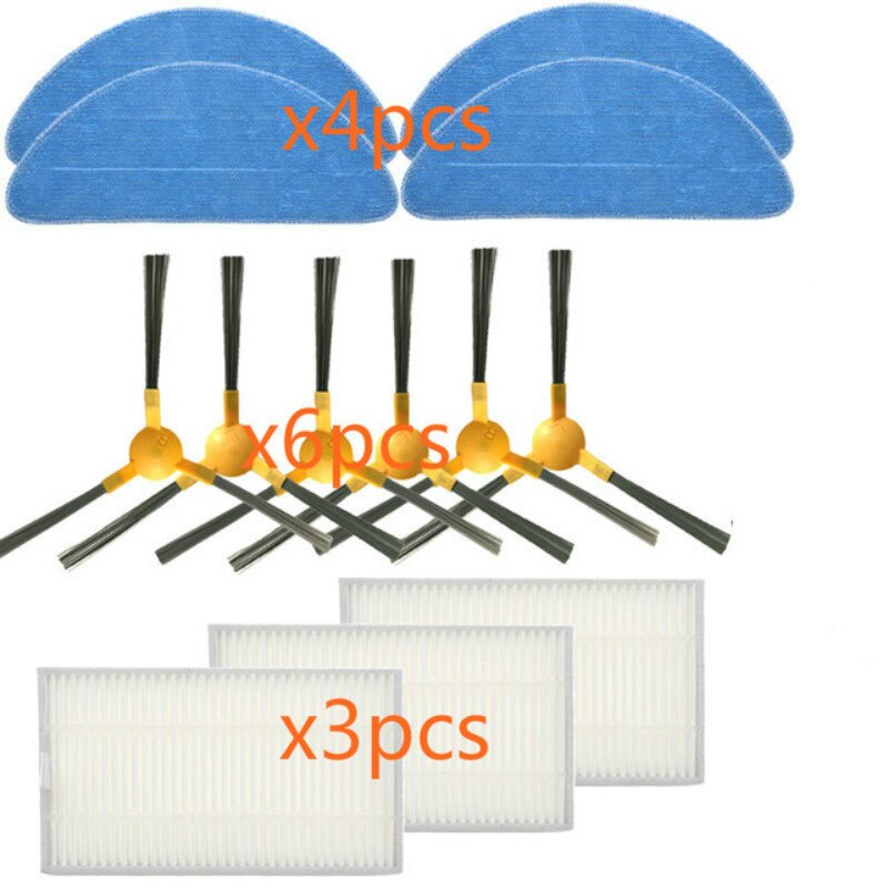 Accessoires de pièces de rechange pour aspirateur robot Proscenic 830P 820P, brosse principale latérale, filtre HEPA, serpillière: 13pcs
