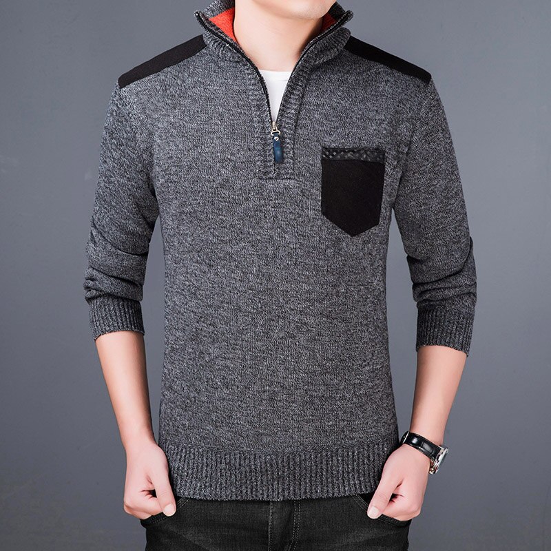 Liseaven herre tyk fleece sweater rullekrave vinter herre pullovere slim fit sweaters strik pull homme sweatere