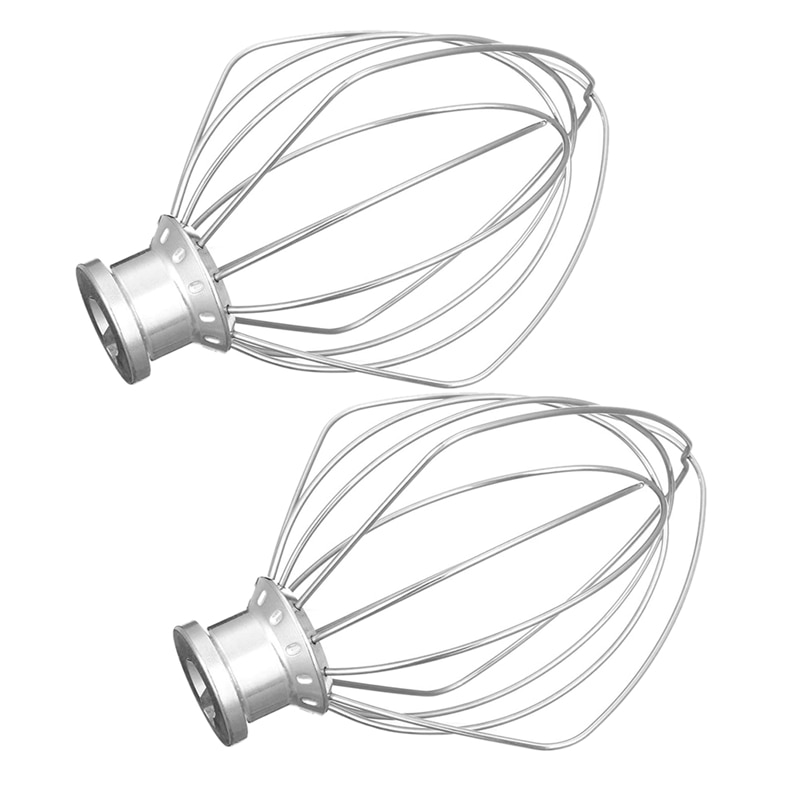 SANQ 2 Pack Stainless Steel Wire Whip Mixer Attachment for Kitchenaid K45WW Flour Cake Balloon Whisk Egg Cream Stirrer