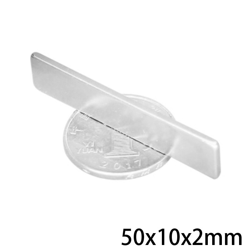 5 ~ 100 kpl 50 x 10 x 2 vahvaa harvinaisten maametallien magneettipaksuus 2mm lohkoa suorakulmaiset neodyymimagneetit 50 x 10 x 2mm nauhamagneettinen 50*10*2