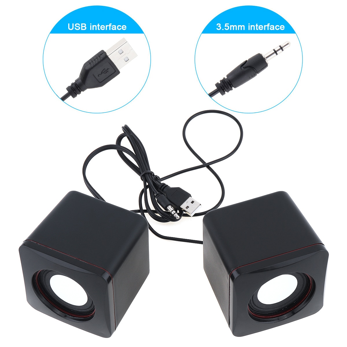 101Z 6W USB Portable Computer Speakers USB Stereo Combination Speakers with 3.5mm Jack USB Powered 2.0 Subwoofer PC Speaker