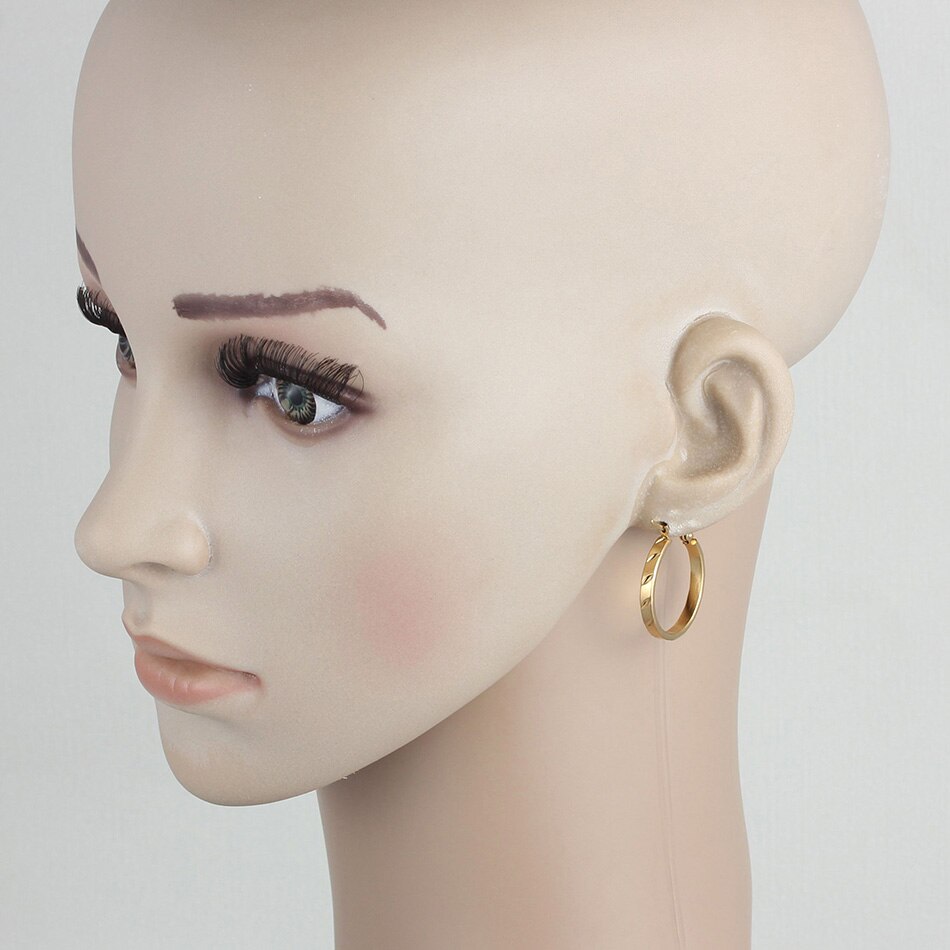 Brincos de ouro de aço inoxidável para mulheres hoop rock brincos na moda jóias goth acessórios