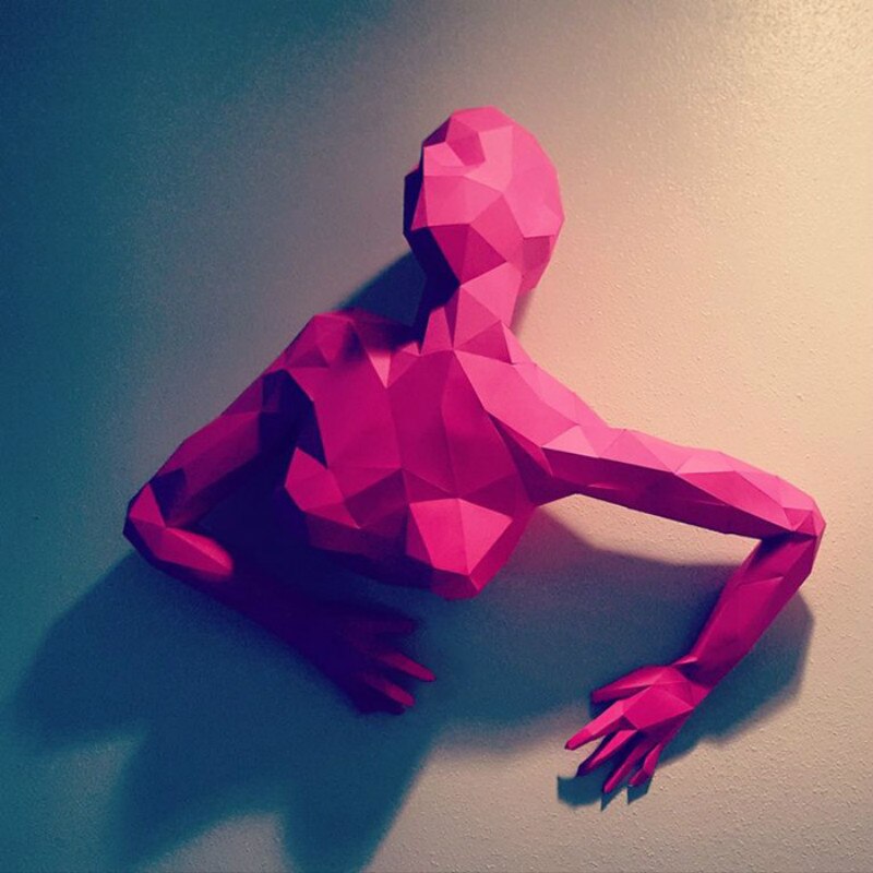 The Woman From The Wall 3D Paper Model DIY Handmade Crafts Papercraft Art Paper Sculpture Home Decor Wall Decoration Low Poly: 4