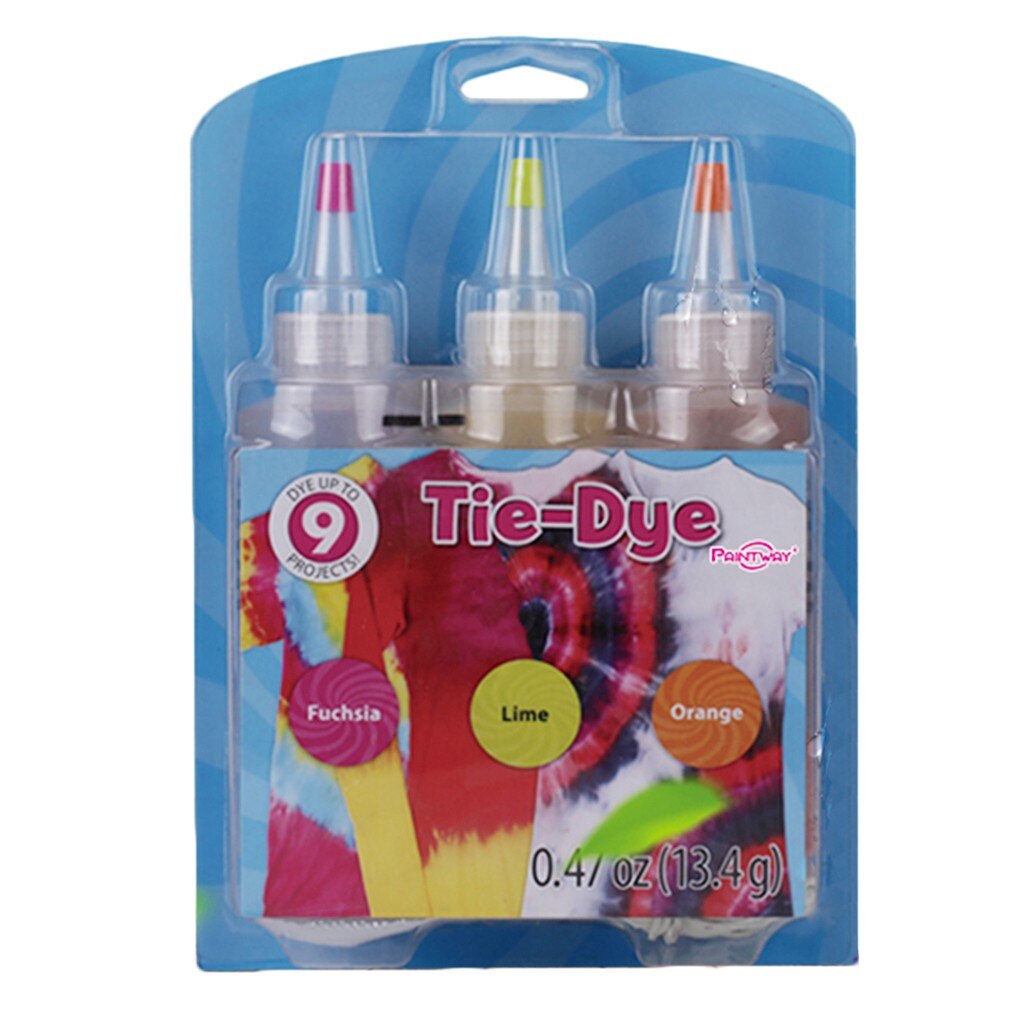 Cold Water Colorful One Step Art Craft Permanent With Pigment Fabric Tie-Dye Kit 24 Colors DIY Safe Dyes Fun DIY Garment: 3pcs A