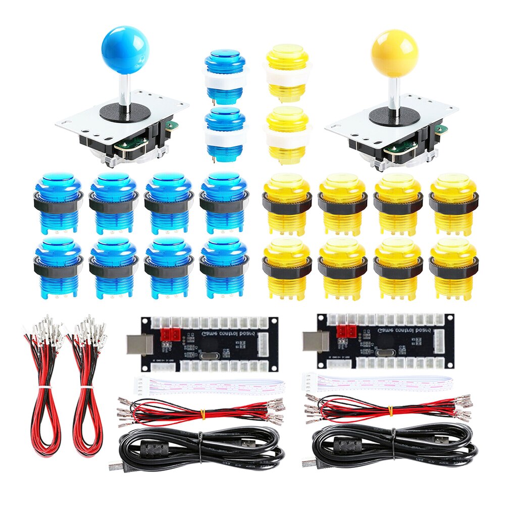 2 Speler Led Arcade Games Diy Onderdelen Kit Usb Controller Arcade Joystick Encoders + Arcade Joysticks + Knop Diy Computer kit