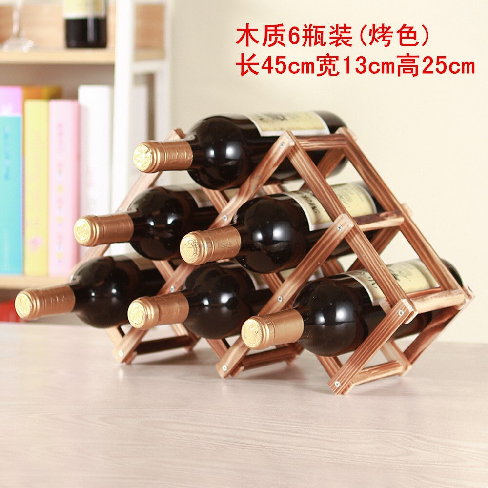 Foldable Wood Wine Rack Wine Rack 3/6/10 Bottle Dotomy Home Folding Wine Rack Organizer Red Wine Holders: color3