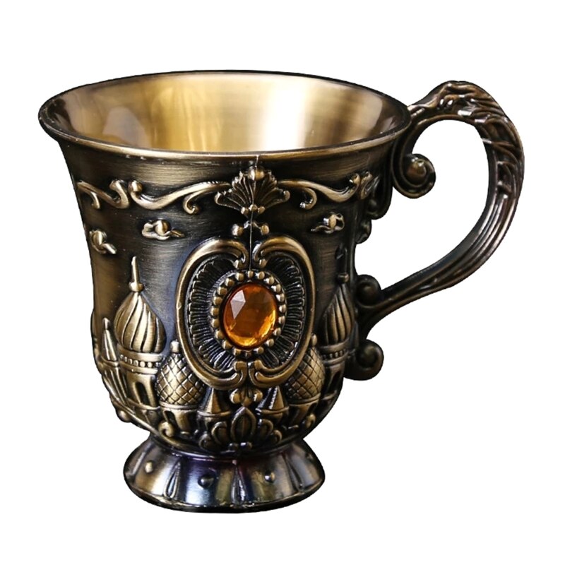 Mini Spirits Wine Glasses Cup 30ml Retro Embossed Rose Castle Drinking Cups: Castle