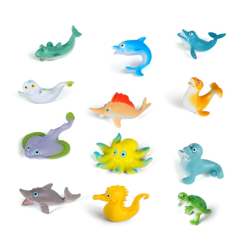 12 Pcs Wetenschappelijke Realistisch Oceaan Dieren Speelgoed Voor Kinderen &amp; Volwassenen Cartoon Speelgoed Met Zachte Textuur Stress 87HD