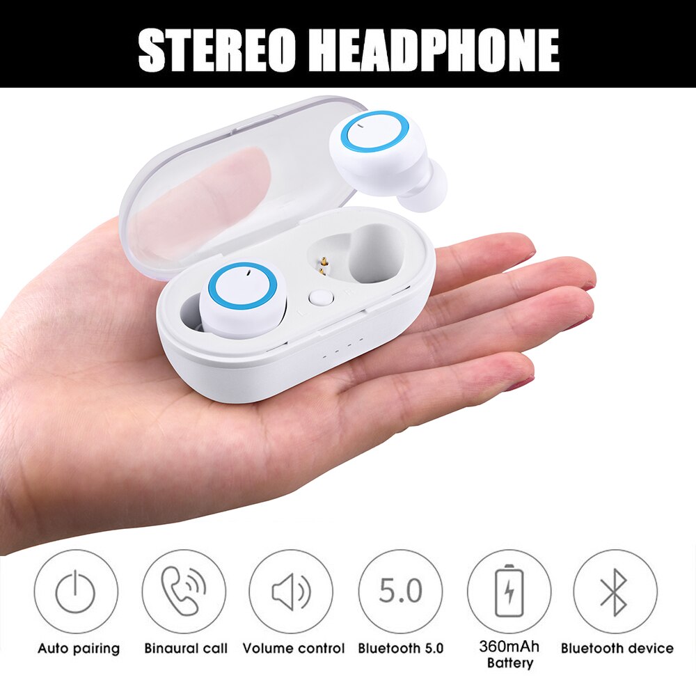 kebidu Wireless Earbuds TWS Bluetooth 5.0 Earphone Stereo Waterproof Sport Earphones for Phone Handsfree Gaming Headset with Mic