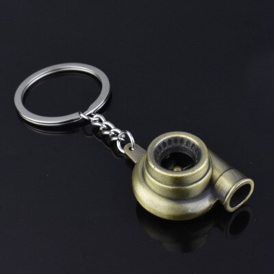 Whistle Sound Turbo Keychain Sleeve Bearing Spinning Auto Part Model Turbine Turbocharger Key Chain Ring Keyfob Keyring: 2