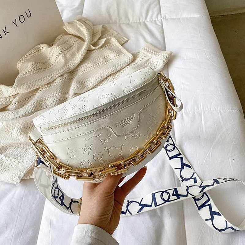 Retro Taille Tas Pu Lederen Fanny Pack Schoudertas Dames Alligator Patroon Taille Verpakking Vrouwen Riem Tas Multifunctionele Borst Zak: White B