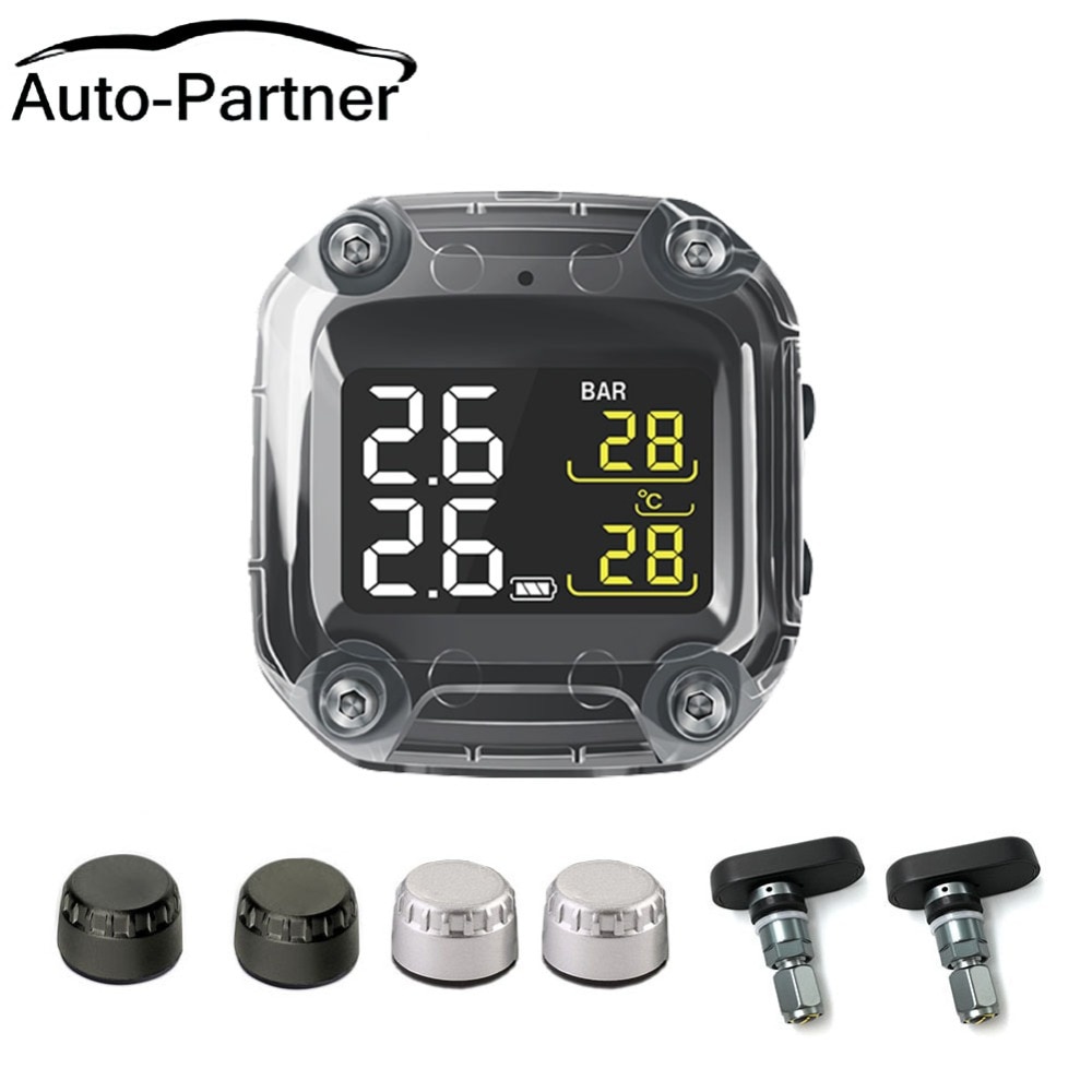 M3-C Drahtlose Motorrad TPMS Echt Reifen Druck Überwachung System Externe Universal- 2 Externe Interne Sensoren LCD Anzeige