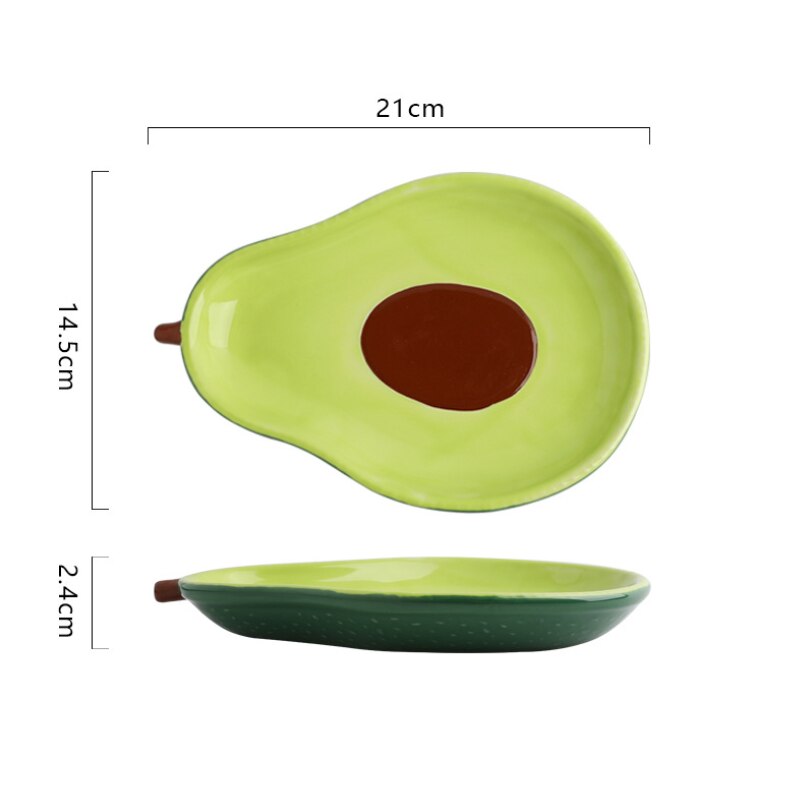 Grøn sød avocado form keramisk tallerken hjem frugtsalat snack fad ovn mikroovn opvaskemaskine tilgængelig: 2