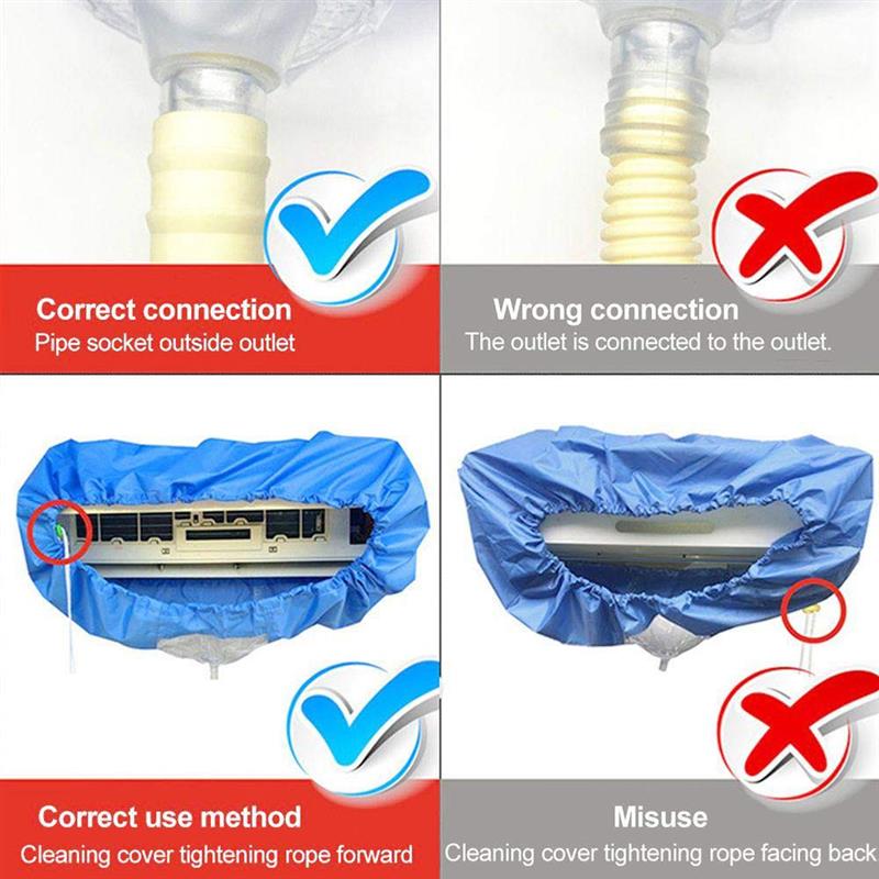 Saco de limpeza de ar condicionado fixado na parede rachado condicionador de ar limpeza lavagem capa protetor à prova dwaterproof água