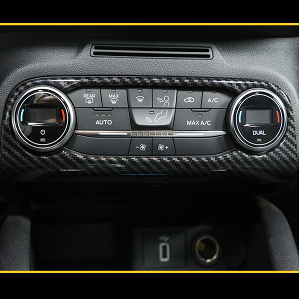 Accesorios para Ford Focus MK4 , fibra de carbono, Control Central Interior de coche, ajuste de aire acondicionado, Panel de interruptor, pegatina embellecedora