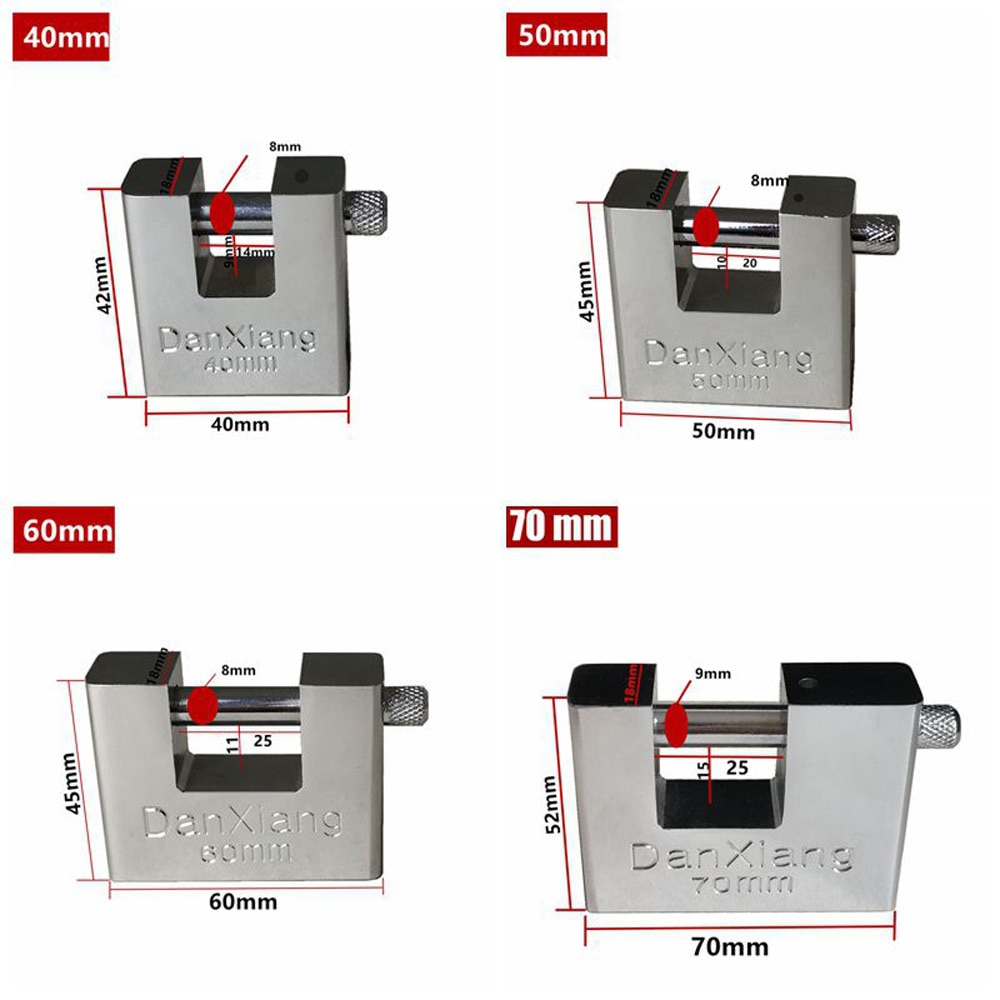 50mm~70mm HEAVY DUTY ANTI RUST SHUTTER PADLOCK HIGH SECURITY SHACKLE LOCK 3 KEYS