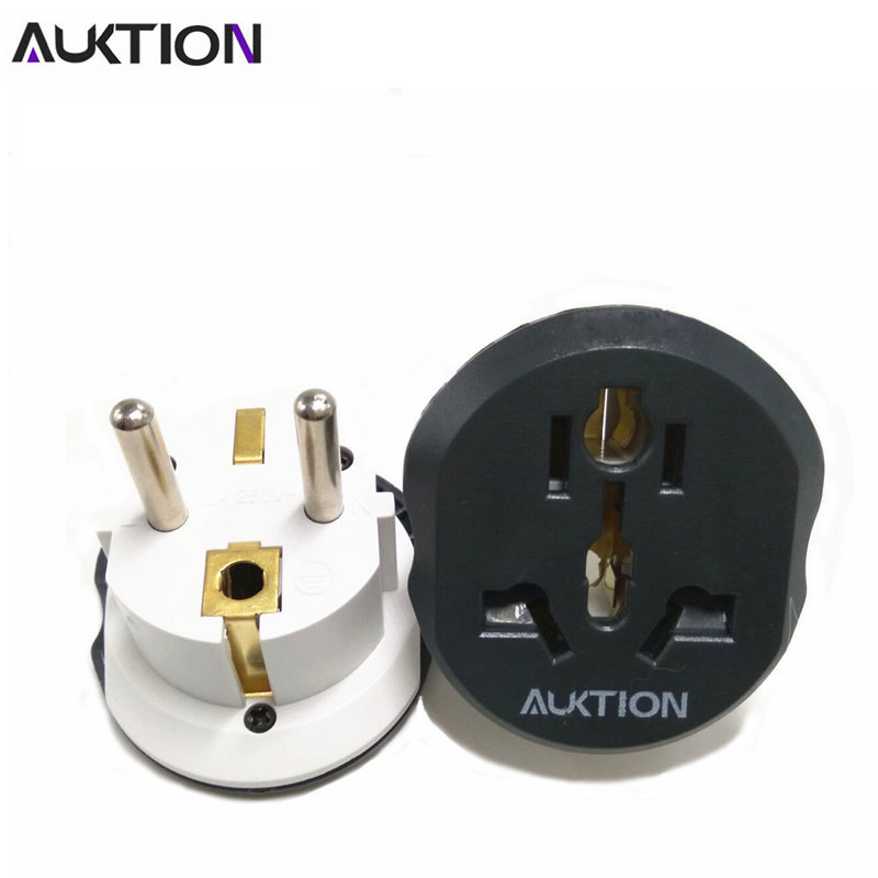 Auktion 16a universell eu omformer adapter 100v-250v oss au cn til eu kontor reise lader vegg stikkontakt med hjem