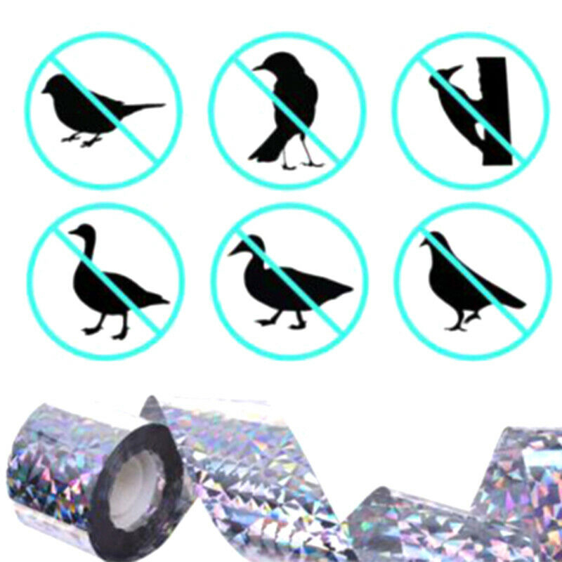 80M / 50M Bird Repellent Scare Tape Flashing Reflective Anti Bird Tape Double-sided Bird Repeller Ribbon Pigeons Crow Keep Away