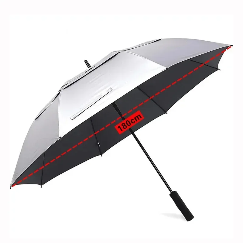 185 cm großer Golf-Regenschirm für Männer, manuell, langer Griff, beständig, UV-Schutz, Sonnenschirm, Schatten, Reise-Strandschirm, winddicht, stark