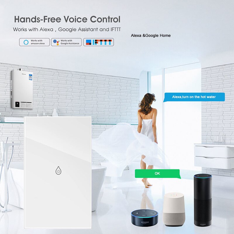 Woolink WiFi Smart Boiler Switch Water Heater Switch Tuya Smartlife Wireless Control Home Automation Works Alexa Google Home