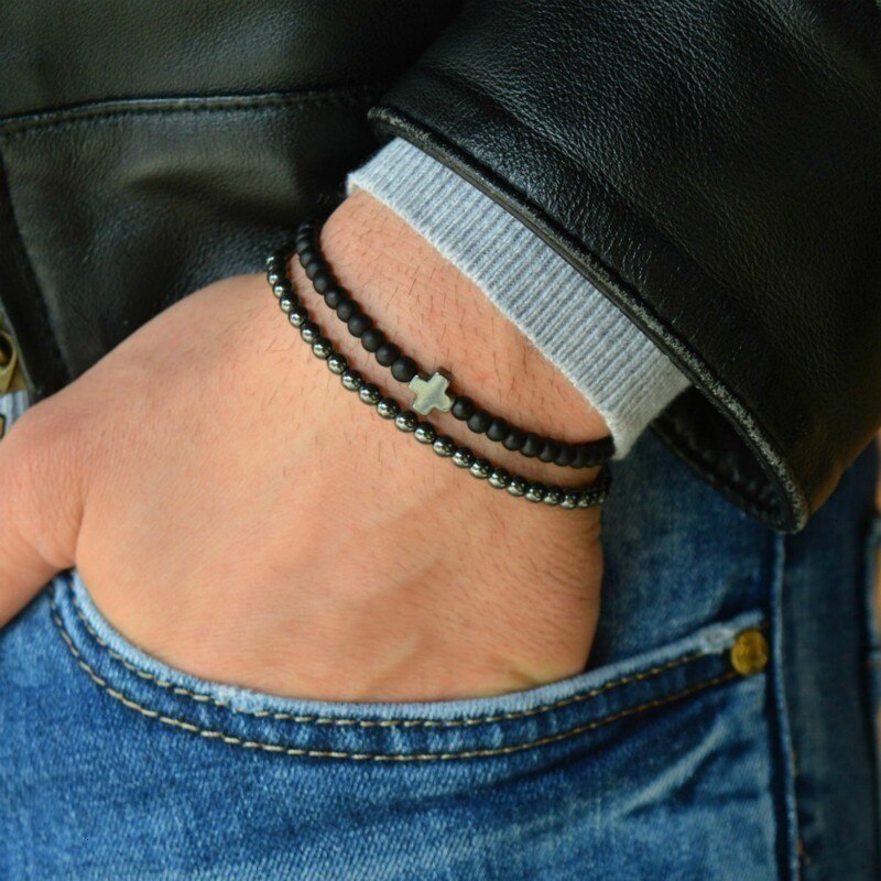 2020 gorący modny mężczyzna bransoletka lew urok Handmade Strand kamień bransoletka z paciorkami dla mężczyzn biżuteria prezent Pulsera Hombre: 16