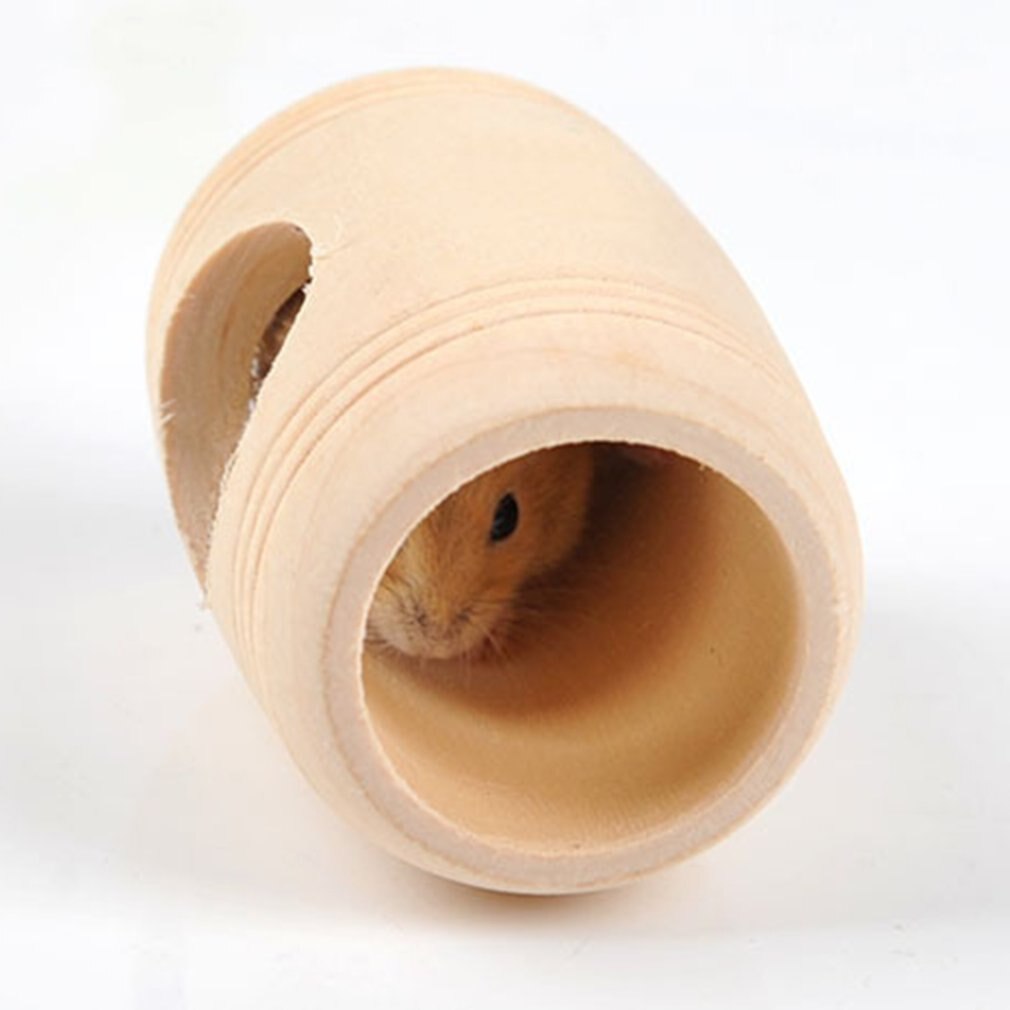 Härlig råtta hamstrar molar hus vin fatformad trähus säng bur trä leksaker liten husdjur bo hus