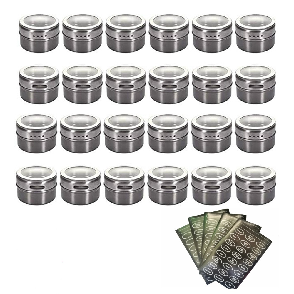 Magnetic Spice Jars Container Set With Labels Stickers Pen Seasoning Bottle Pepper Storage Favor Of Elefants spice jar