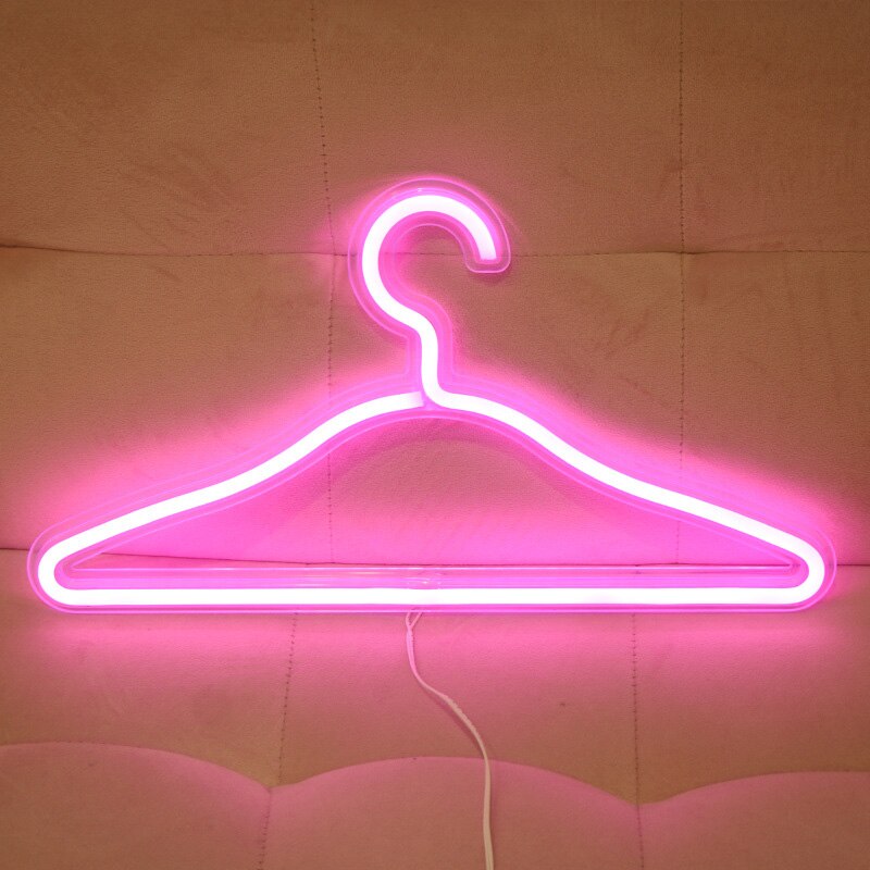 Led hanger forma luz de néon quarto casa festa decoração do casamento lâmpada de néon para o natal holliday grils presente néon luz da noite