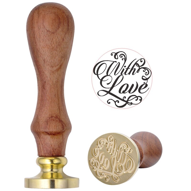 Mogoko vokssæl stempler retro scrapbog stempel glædelig jul tillykke med fødselsdagen tak med kærlighed antik forsegling voks stempel 1pc: Med kærlighed