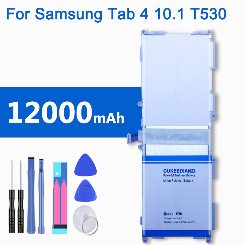 12000 mah EB-BT530FBC bateria da tabuleta para samsung galaxy tab 4 sm t530 t531 t535 baterias recarregáveis do polímero do lítio do li-íon