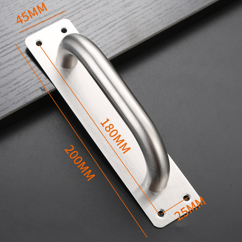 Pull Push Door Plate Handle Stainless Steel Heavy Duty Barn Door Pull for Shed Commercial Fire Door Mounting Accessories
