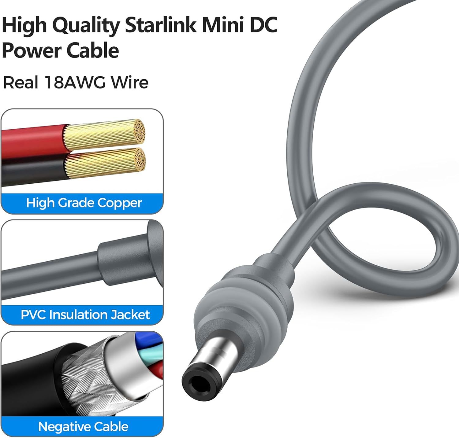 Cabo de alimentação USB-C para dc para starlink mini tipo-c adaptador para starlink mini cabo dc 0.12m cabo de carregamento confiável à prova de intempéries