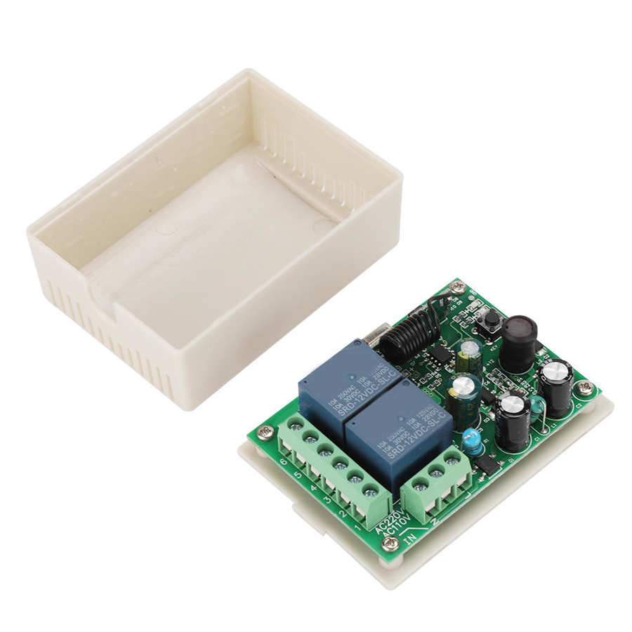 AC85-250V 2 Channel ABS Remote Control Switch Receiver with 2 Transmitters Kit