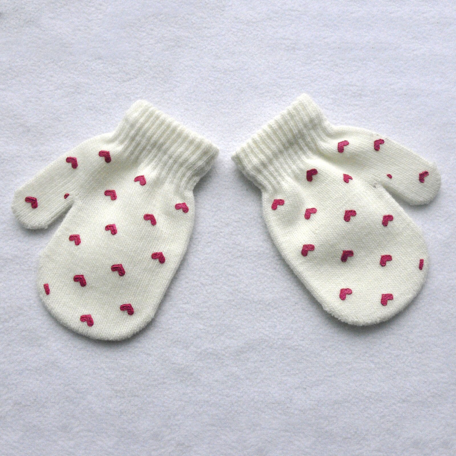 Children Kids Gloves Boys Girls gloves Winter Love Heart Print Color Warm Knitted Gloves mittens winter gloves guantes перчатки