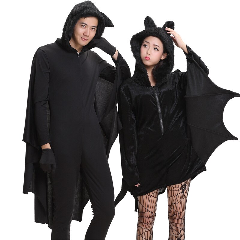 Costumi cosplay per feste di carnevale di Halloween Costume da vampiro pipistrello nero abbinato alla famiglia per bambini adulti Tuta cosplay pipistrello per bambini