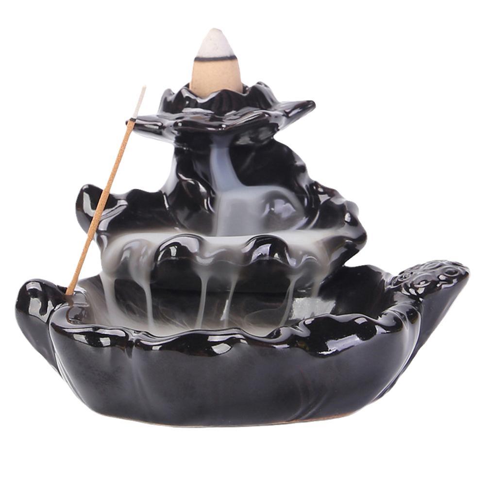 1pc criativo cachoeira queimador de incenso suporte de incenso cerâmica artesanal backflow queimador de incenso decoração cones