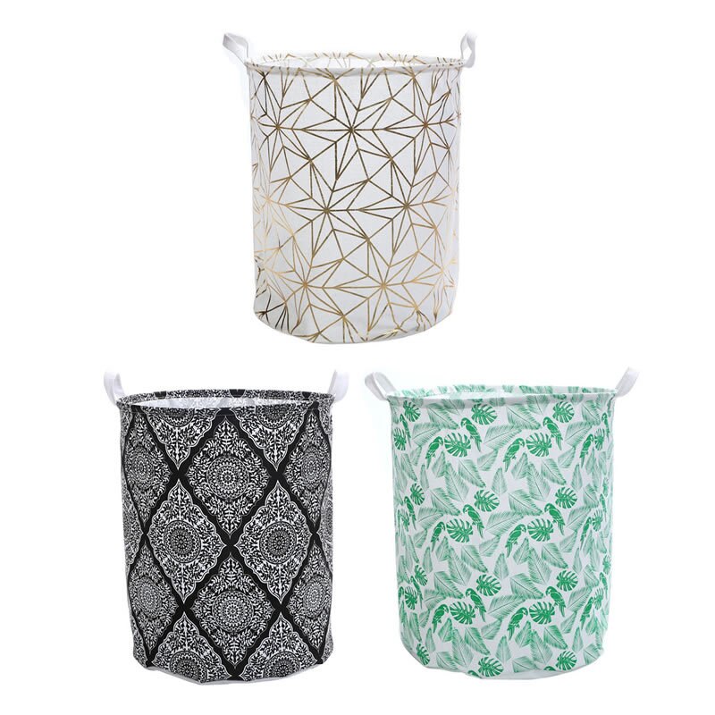 large size Nordic style dirty clothes laundry basket foldable toys sundry organize waterproof storage bucket barrel home decor