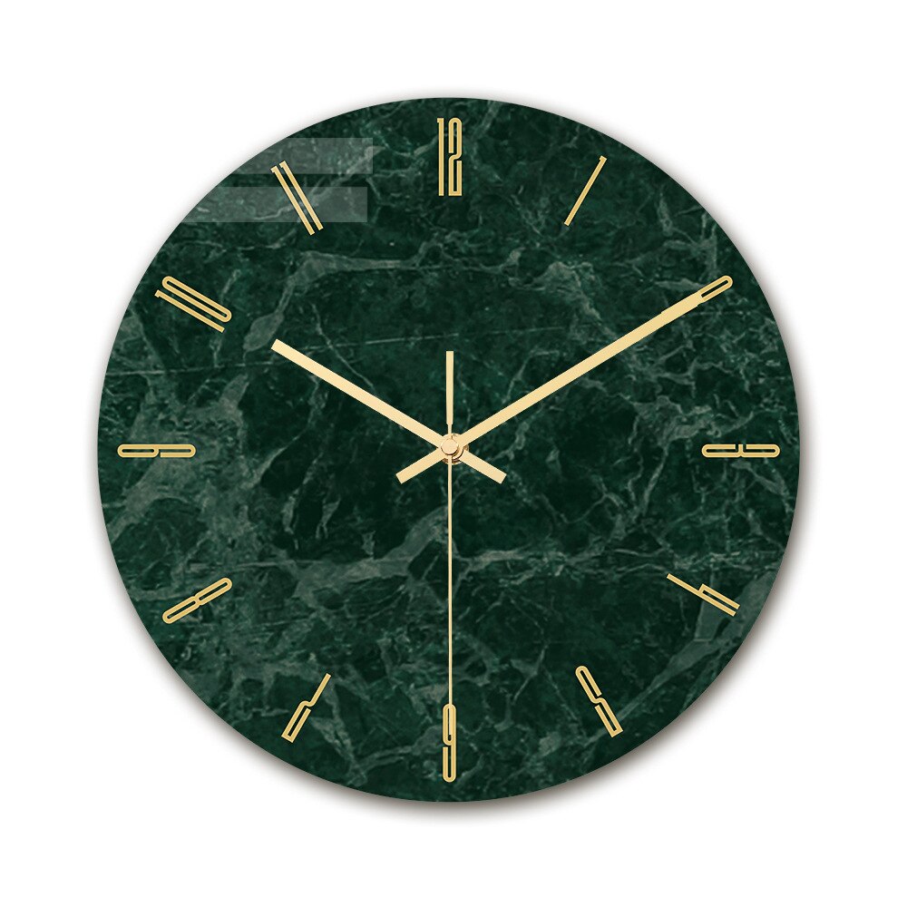 30CM Acrylic Wall Clock Quartz Analog Marble Clock 3D Chic Marble Print Modern Round Wall Watch Nordic Creativity Home Decor: 003