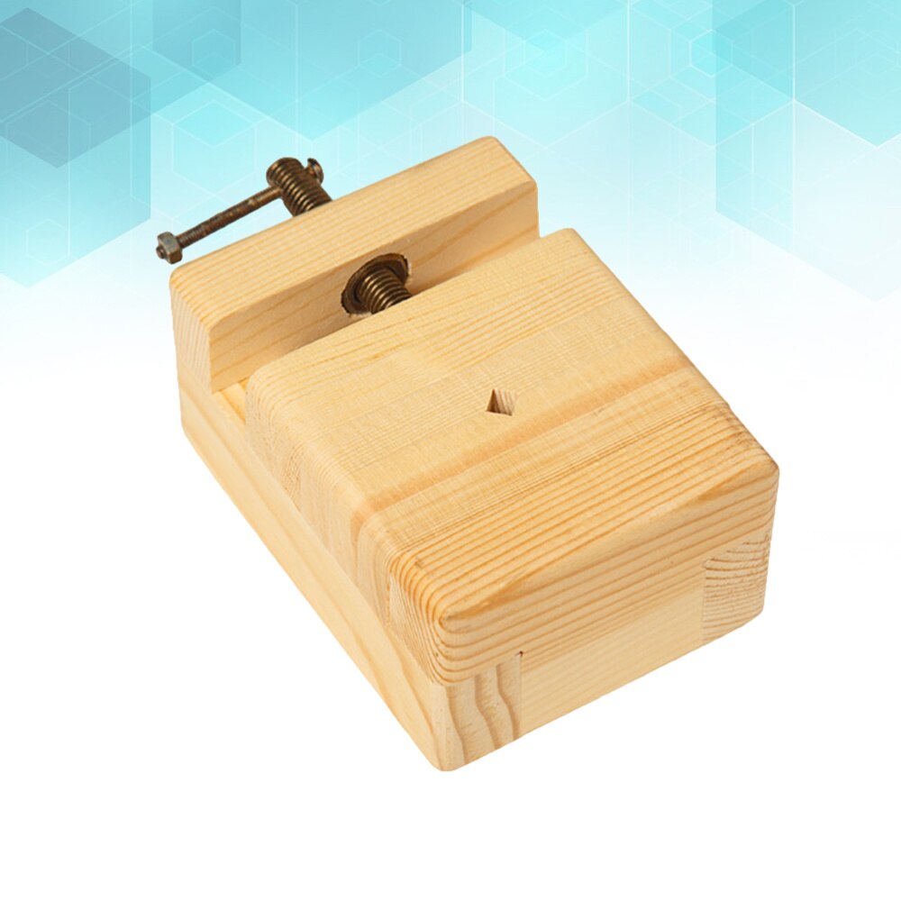 Herramienta de fijación de impresión grabada de madera de pino herramienta de fijación de sección grabada de piedra de sello grabado (9,5x6,5x4,5 cm)