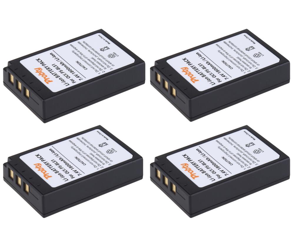 BLS1 Batterij en Lader voor OLYMPUS E-400 E-410 E-420 E-450 E-620 E-P1 PS-BLS1 BLS5: 4 battery