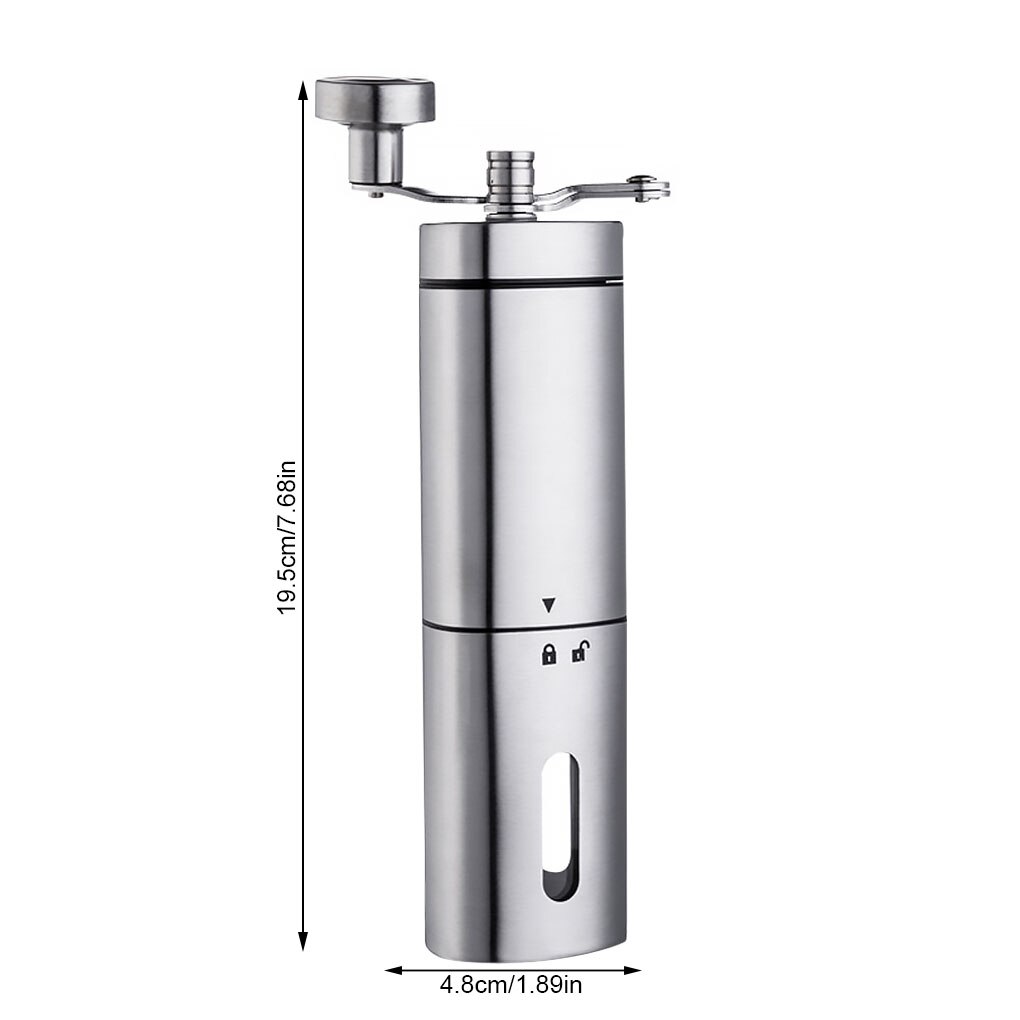 Manual Coffee Grinder with Adjustable Setting Stainless Steel Bean Burr Mill for Drip Coffee Espresso Kitchen Office Accessories