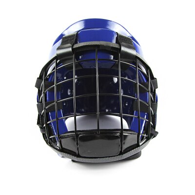 Casco de boxeo para niños y adultos, Protector de cabeza de Taekwondo, máscara de Metal, Sanda, Muay Thai, MMA, equipo de entrenamiento: Blue with Mask M