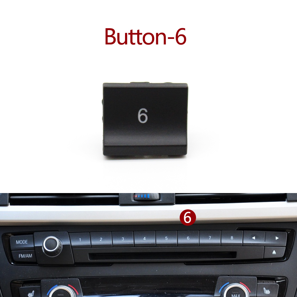 Panel frontal de coche, reproductor de CD de Radio, botón de dígitos, botones de interruptor, cubierta embellecedora para BMW M3 M4 F20 F21 F22 F30 F32 F35 F34 F36: Blanco
