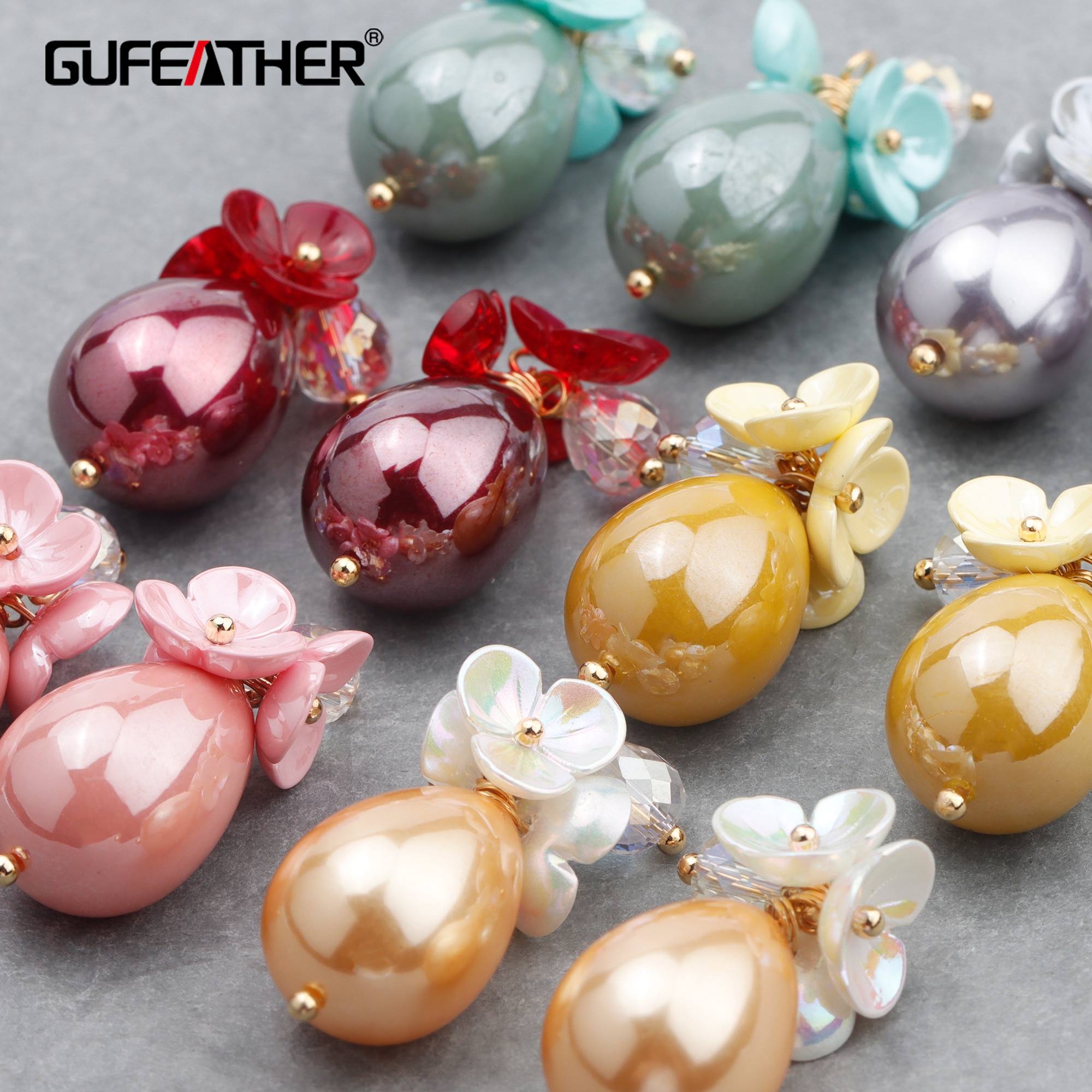 GUFEATHER M759, accessori dei monili, 18k oro placcato, 0.3 micron, fai da te ciondolo, perla di plastica, orecchini fai da te, monili che fanno, 10 pz/lotto