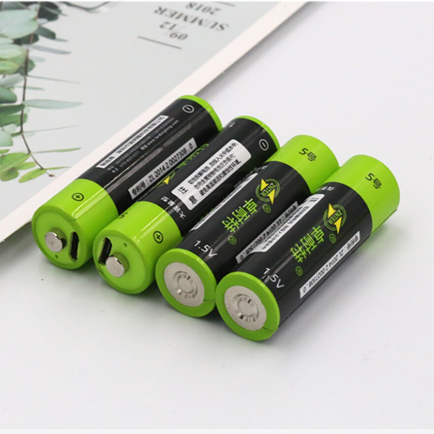 Znter 1.5V Aa 1700 Mah Oplaadbare Lithium Batterij Usb Lithium Polymeer Batterij + Micro Usb-kabel