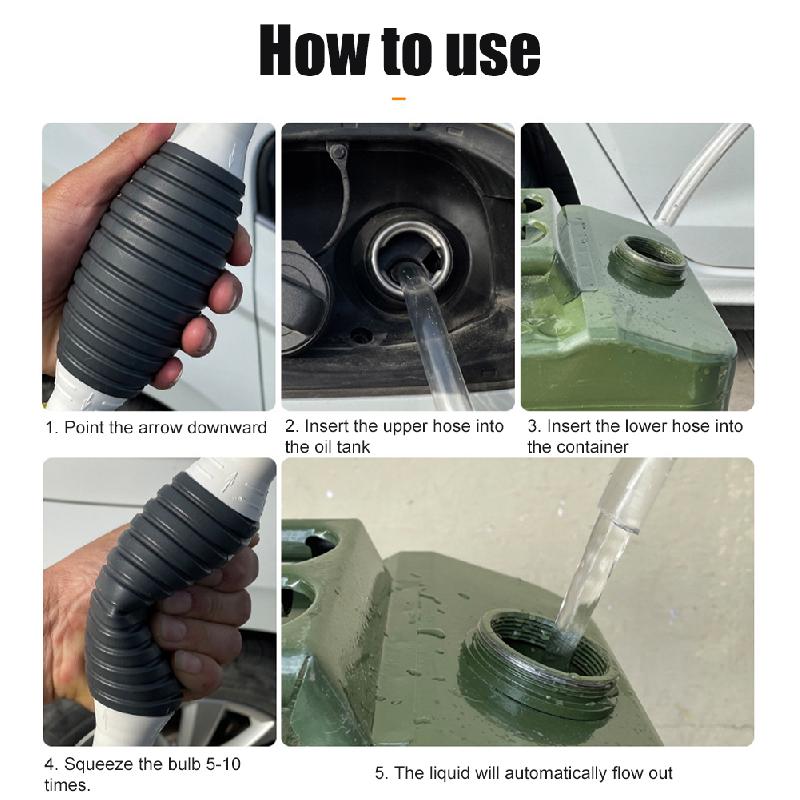 Universal Car Motocycle Siphon Pump Portable Fuel Hand Pump Manual Fuel Gasoline Diesel Transfer With Pvc Hose One Way Valve