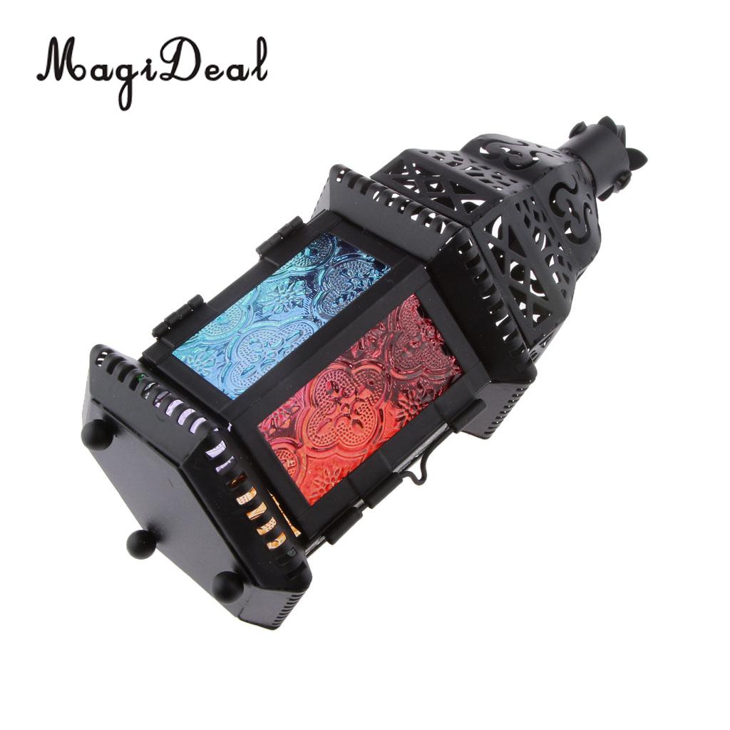 MagiDeal Metal Castle Moroccan Votive Candle Holder Hanging Lantern Home Centerpieces Decor