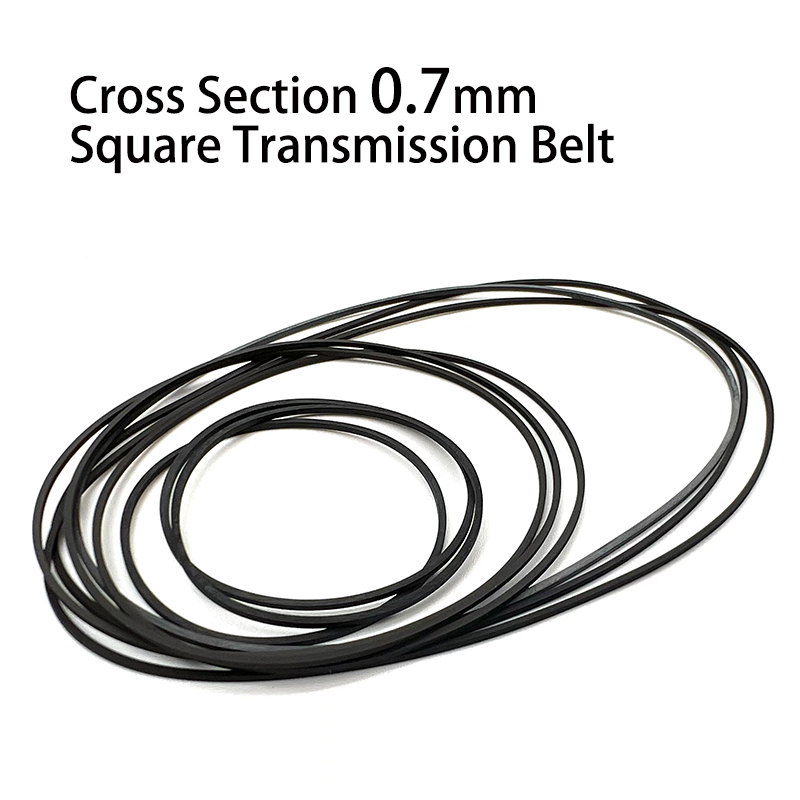 1Pcs Cross Section 0.7mm Square Rubber Transmission Belt Folded Length 36-130mm For Cassette Tape Drives Walkman Counter Belt